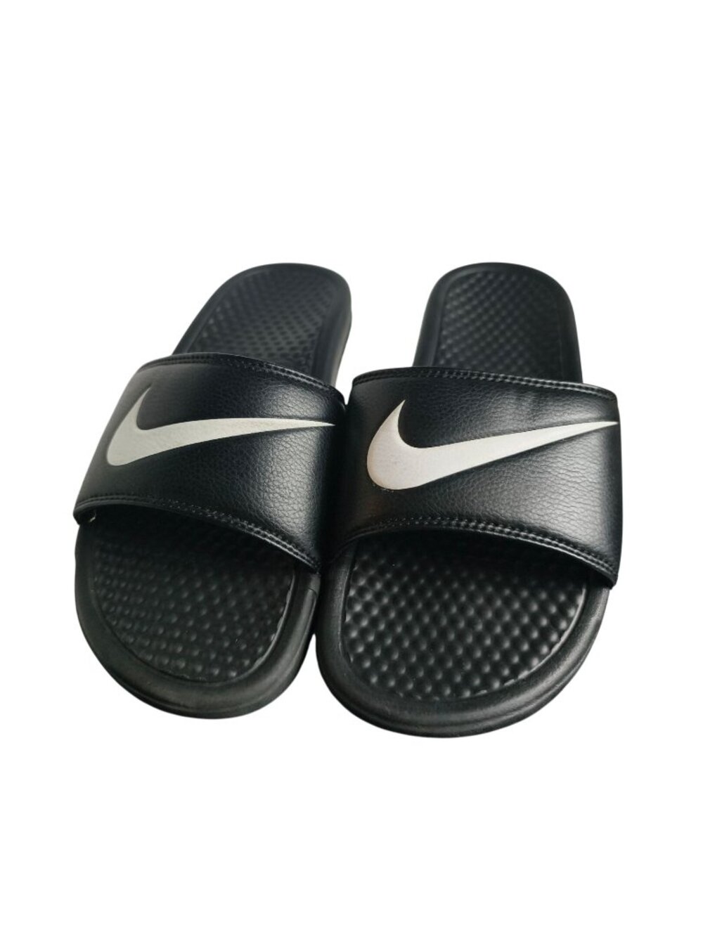 Nike Mens 7 Slides Black Benassi Swoosh Sandals Slip-On Comfort Shoes Casual